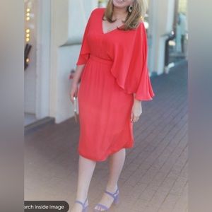 Cape midi dress